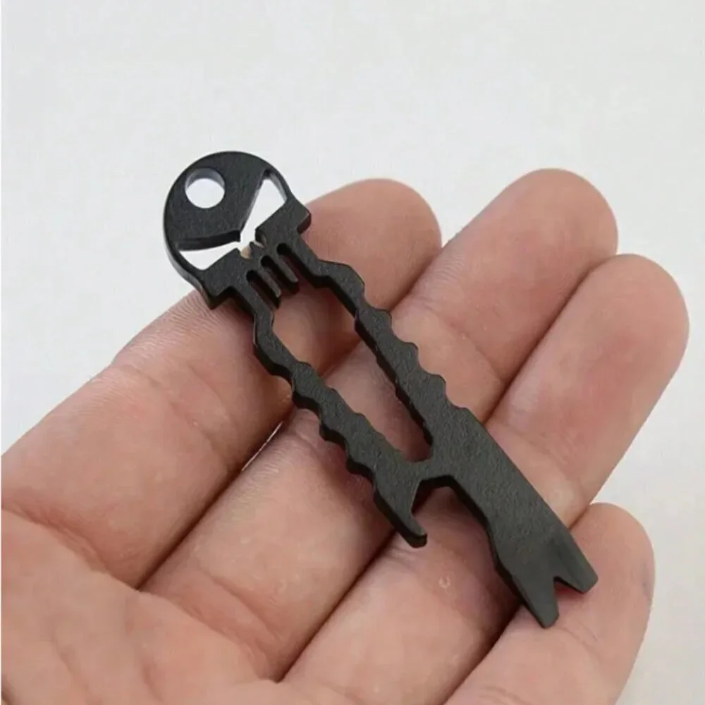 Skull Multi Tool Keychain Stainless Steel Black